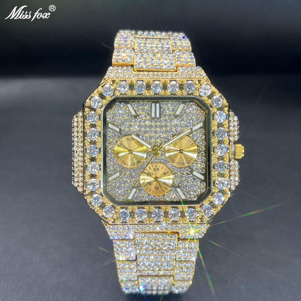 Luxury Watch Iceberg - MISSFOX Luksusowy Zegarek Męski z Diamentami