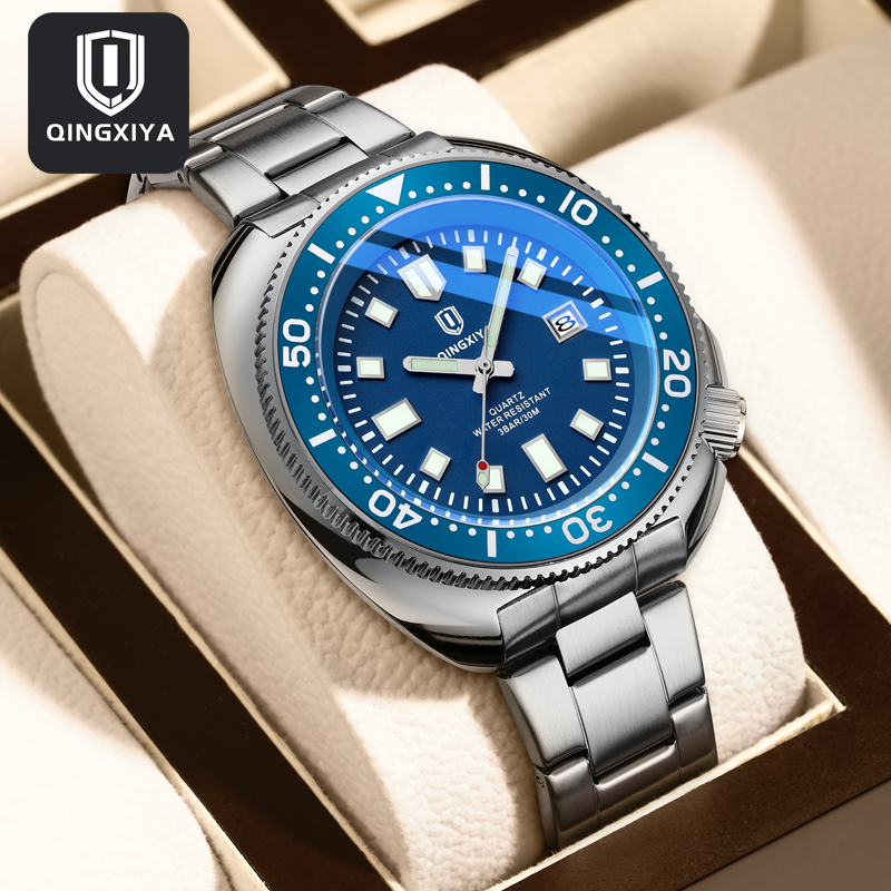 Luxury Watch Maker - QINGXIYA marka moda klasyczny niebieski zegarek